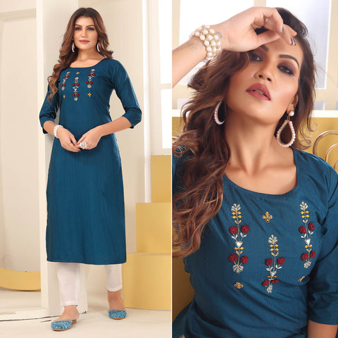Washable Fancy Neck Kurti With Pant at Best Price in Ahmedabad | Unique  Creation